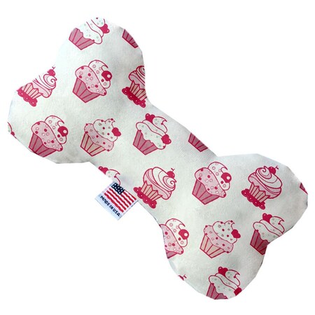 Mirage Pet Products Pink Whimsy Cupcakes 6 in. Stuffing Free Bone Dog Toy 1115-SFTYBN6